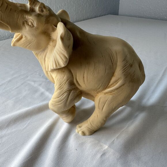 Hand Carved Solid Stone Elephant Wild Africa Jungle Animal Figure 8”x8” Detailed - Picture 6 of 9